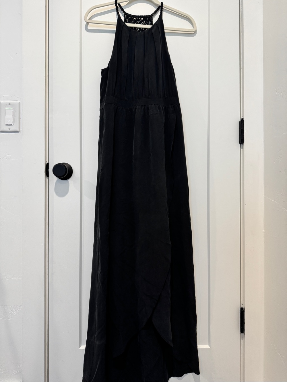 Joie Black Halter Maxi with Lace Yoke
